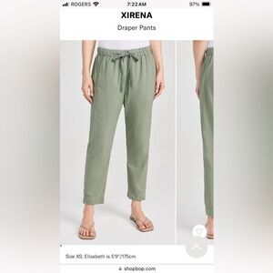 Xirena olive drawstring pant